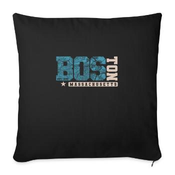 Boston Massachusetts State of America USA - Sofa pillowcase 17,3'' x 17,3'' (45 x 45 cm) - black - Front