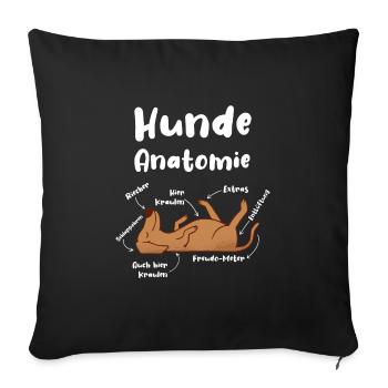 Hunde Anatomie Hundebesitzer Lustiges Hunde - Sofakissenbezug 45 x 45 cm - Schwarz - Vorne