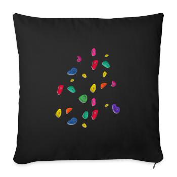 Outdoor Bergsteiger Klettern Kletterer Berge - Sofakissenbezug 45 x 45 cm - Schwarz - Vorne
