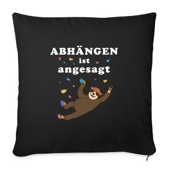 Bouldern Faultier Klettern Freizeit Hobby - Sofakissenbezug 45 x 45 cm - Schwarz - Vorne