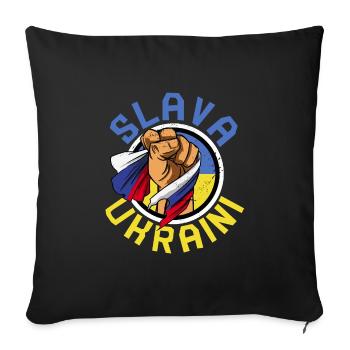 Slava Ukraini Ukraine Peace Freedom - Sofa pillowcase 17,3'' x 17,3'' (45 x 45 cm) - black - Front