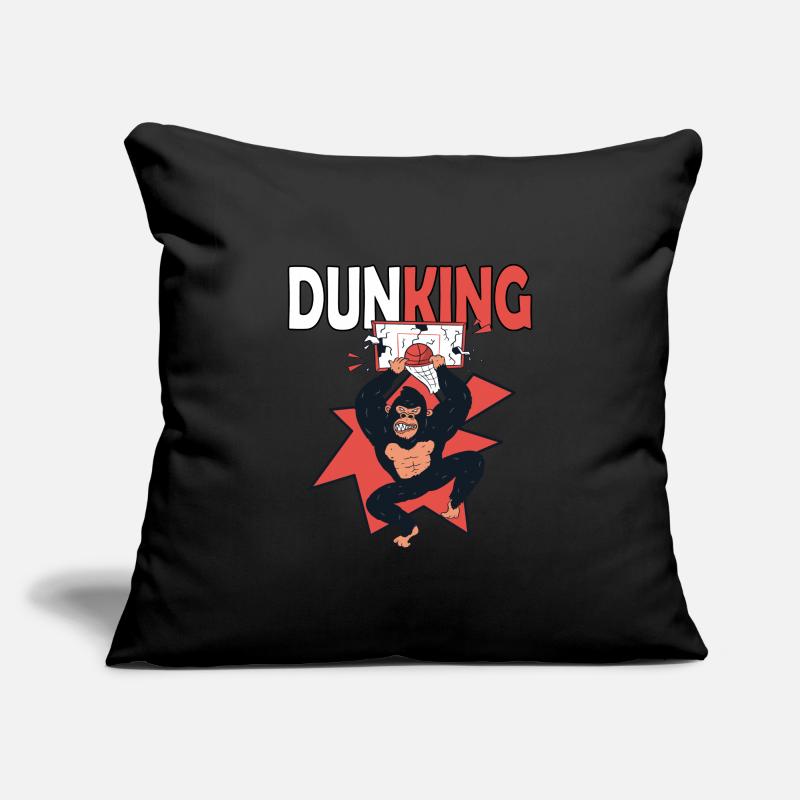 Basket-ball Dunking Gorilla Monkey Basket Housse de coussin décorative 45 x 45 cm