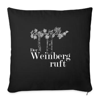 Wein Weinflasche Weinglas Weinberg Ruft - Sofakissenbezug 45 x 45 cm - Schwarz - Vorne