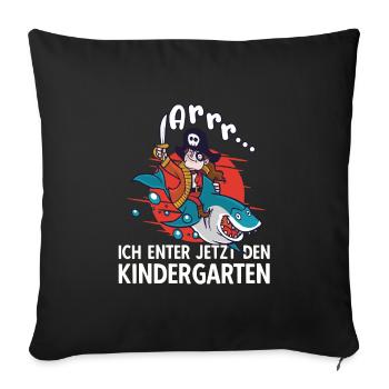 Kinder Schulkind Kindergarten Pirat Kapitän - Sofakissenbezug 45 x 45 cm - Schwarz - Vorne