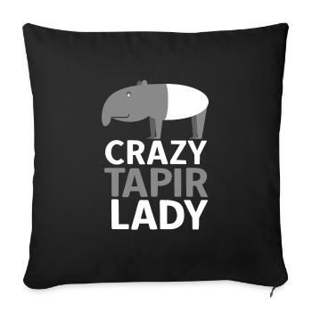 Mignon Tapir Fille Motif Animal Femmes Filles - Housse de coussin décorative 45 x 45 cm - noir - Devant