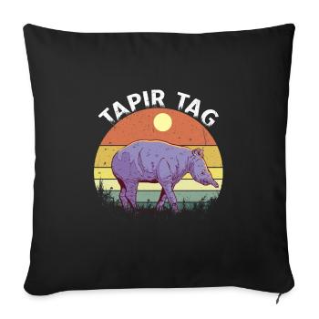 Tapirs Animal Motif Tapir Day - Sofa pillowcase 17,3'' x 17,3'' (45 x 45 cm) - black - Front