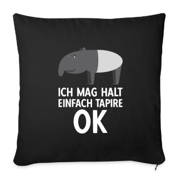 Funny Tapir Animal Motif Humor Saying - Sofa pillowcase 17,3'' x 17,3'' (45 x 45 cm) - black - Front