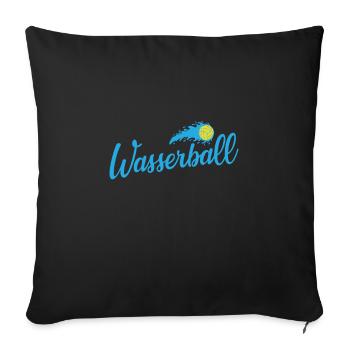 Wasserball Wasserbecken Ballsport Hobby - Sofakissenbezug 45 x 45 cm - Schwarz - Vorne