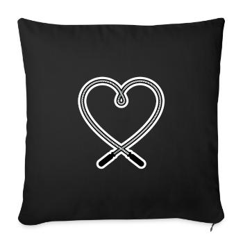Weightlifting Weight Training Sport Fitness Heart - Sofa pillowcase 17,3'' x 17,3'' (45 x 45 cm) - black - Front