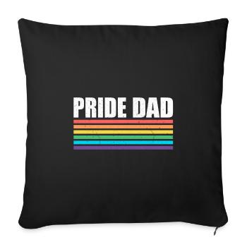 Pride Dad - Communauté du Mois de la Gay Pride LGBT - Housse de coussin décorative 45 x 45 cm - noir - Devant