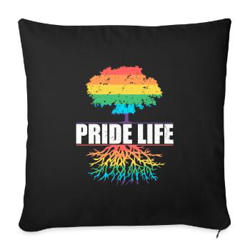 Pride Life - Communauté du Mois de la Gay Pride LGBT - Housse de coussin décorative 45 x 45 cm - noir - Devant