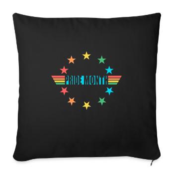 Mois de la fierté - Communauté transgenre LGBT Gay Pride - Housse de coussin décorative 45 x 45 cm - noir - Devant