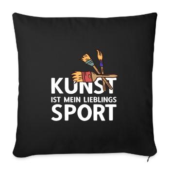 Kunst ist mein Lieblingssport Malerei Malermeister - Sofakissenbezug 45 x 45 cm - Schwarz - Vorne