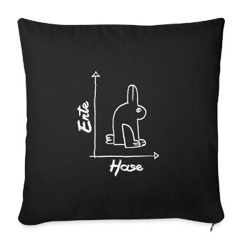 Math Canard Lapin Cours de Mathématiques Fun - Housse de coussin décorative 45 x 45 cm - noir - Devant