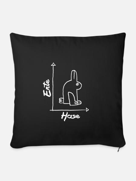 Mathe Ente Hase mathematik Unterricht Spaß - Sofakissenbezug 45 x 45 cm - Schwarz