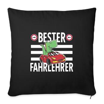 Bester Fahrlehrer Humor Auto Führerschein - Sofakissenbezug 45 x 45 cm - Schwarz - Vorne