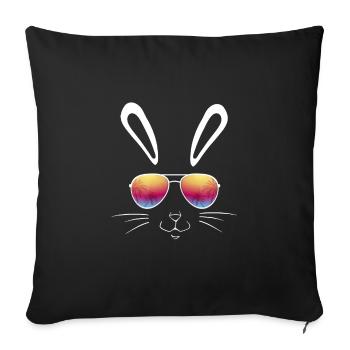 Lapin Lapin Cool Lapin Animal de compagnie Pâques - Housse de coussin décorative 45 x 45 cm - noir - Devant