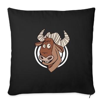 Wildebeest Antelope Africa Animal Steppe Zoo - Housse de coussin décorative 45 x 45 cm - noir - Devant