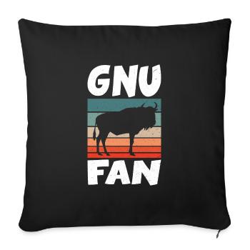 Wildebeest Antelope Africa Animal Lover Fan - Housse de coussin décorative 45 x 45 cm - noir - Devant