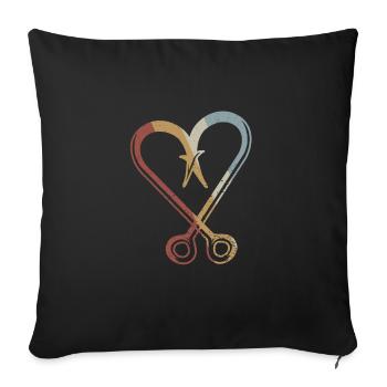 Fishing Hook Retro Style Vintage - Sofa pillowcase 17,3'' x 17,3'' (45 x 45 cm) - black - Front