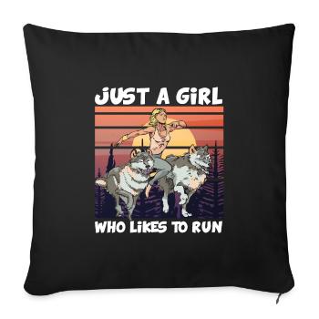 Just a Girl Who Likes to RUN Trailrunning Jogging - Sofa pillowcase 17,3'' x 17,3'' (45 x 45 cm) - black - Front