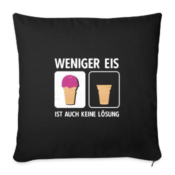 Weniger Eis ist auch keine Lösung - Sofakissenbezug 45 x 45 cm - Schwarz - Vorne
