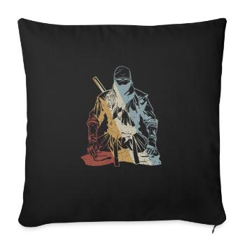 Ninja Retro Style Vintage - Sofa pillowcase 17,3'' x 17,3'' (45 x 45 cm) - black - Front