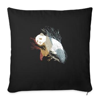 Panda Retro Style Vintage - Sofa pillowcase 17,3'' x 17,3'' (45 x 45 cm) - black - Front