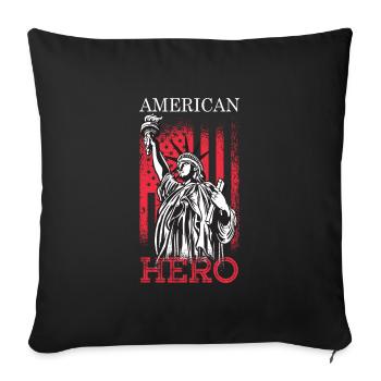 NYC New York City Statue of Liberty Freedom USA - Sofa pillowcase 17,3'' x 17,3'' (45 x 45 cm) - black - Front