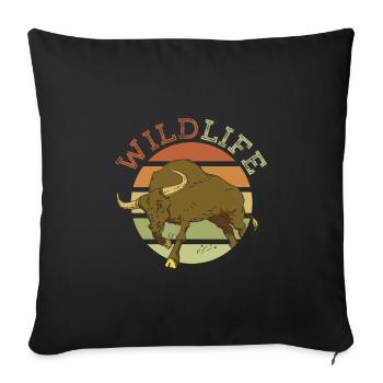 Wildlife Animal Welfare Wild Exotic Animals Africa - Sofa pillowcase 17,3'' x 17,3'' (45 x 45 cm) - black - Front