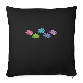 Fleurs de lotus Fleurs de lotus Fleur de plante Fleur - Housse de coussin décorative 45 x 45 cm - noir - Devant