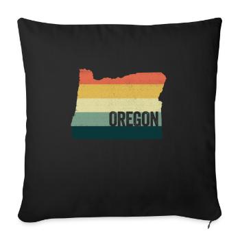 Retro 80s Distressed Vintage Sunset Oregon - Sofa pillowcase 17,3'' x 17,3'' (45 x 45 cm) - black - Front