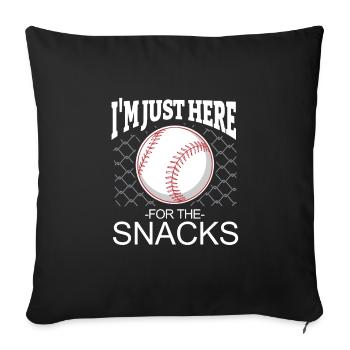 Baseball I am Just here for the Snacks saying - Sofa pillowcase 17,3'' x 17,3'' (45 x 45 cm) - black - Front