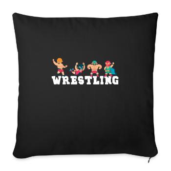 Lutteur de lutte Fighter Wrestling Kamfpkunst - Housse de coussin décorative 45 x 45 cm - noir - Devant