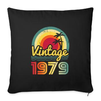 Millésime 1979 - Housse de coussin décorative 45 x 45 cm - noir - Devant