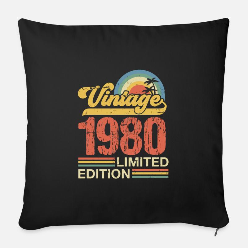 1980 - Sofa pillowcase 17,3'' x 17,3'' (45 x 45 cm) - black