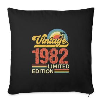 1982 - Sofa pillowcase 17,3'' x 17,3'' (45 x 45 cm) - black - Front