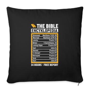 The Bible Encyklopedia 24 heures - Gratuit - Housse de coussin décorative 45 x 45 cm - noir - Devant