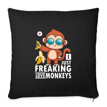 J’adore les singes et les bananes avec Sungla - Housse de coussin décorative 45 x 45 cm - noir - Devant