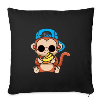 Just Freaking Love Monkeys And Bananas - Sofa pillowcase 17,3'' x 17,3'' (45 x 45 cm) - black - Front