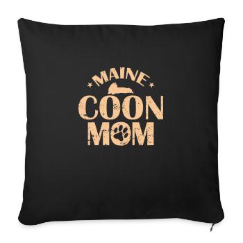 Maine Coon Mom Cat Pet Cat - Sofa pillowcase 17,3'' x 17,3'' (45 x 45 cm) - black - Front