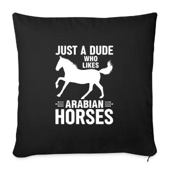 Un seul gars qui aime les chevaux arabes Culture Club - Housse de coussin décorative 45 x 45 cm - noir - Devant