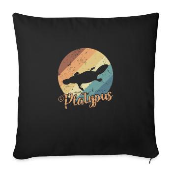 Platypus platypus Australia Outback - Sofa pillowcase 17,3'' x 17,3'' (45 x 45 cm) - black - Front