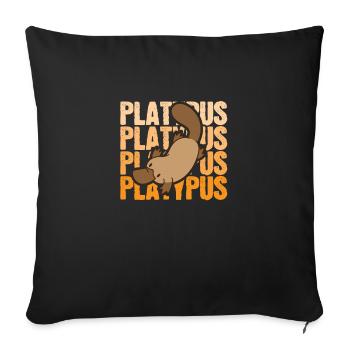Ornithorynque de l’Outback Platypus Australie - Housse de coussin décorative 45 x 45 cm - noir - Devant