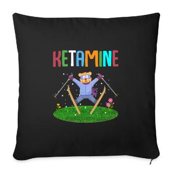 Ketamin Skifahren Springender Bär - Sofakissenbezug 45 x 45 cm - Schwarz - Vorne