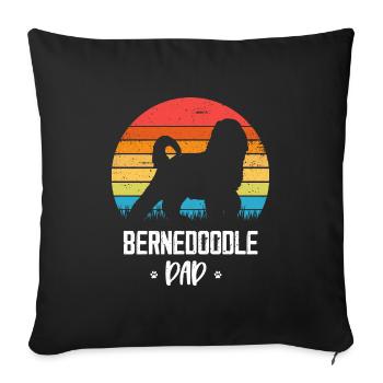 Bernedoodle Dog - Sofa pillowcase 17,3'' x 17,3'' (45 x 45 cm) - black - Front