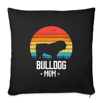 Bulldogge Hunderasse - Sofakissenbezug 45 x 45 cm - Schwarz - Vorne