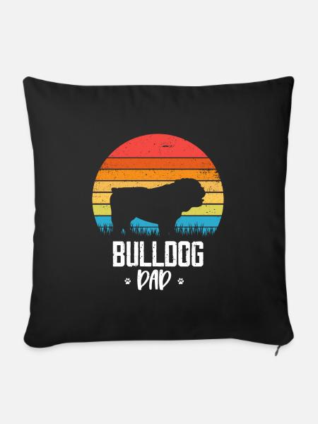 Bulldogge Hunderasse - Sofakissenbezug 45 x 45 cm - Schwarz