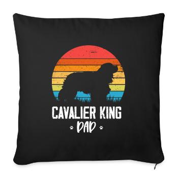 Cavalier King Charles Spaniel Geschenk - Sofakissenbezug 45 x 45 cm - Schwarz - Vorne