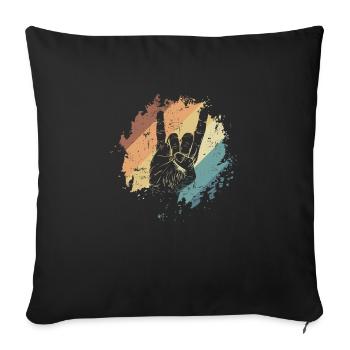 Heavy Metal Hand Signal Music Band Genre - Sofa pillowcase 17,3'' x 17,3'' (45 x 45 cm) - black - Front